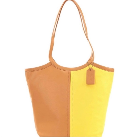 COACH BEA Leather Soft Touch ColorBlock Tote - Picture 5 of 8